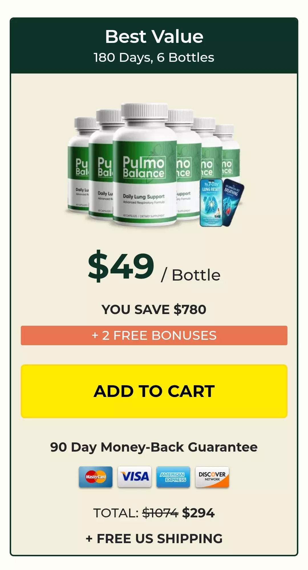 Pulmo Balance™ 6 bottles pricing